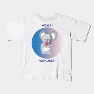 Cute Koala With Cupcake Cartoon Design Kids T-Shirt